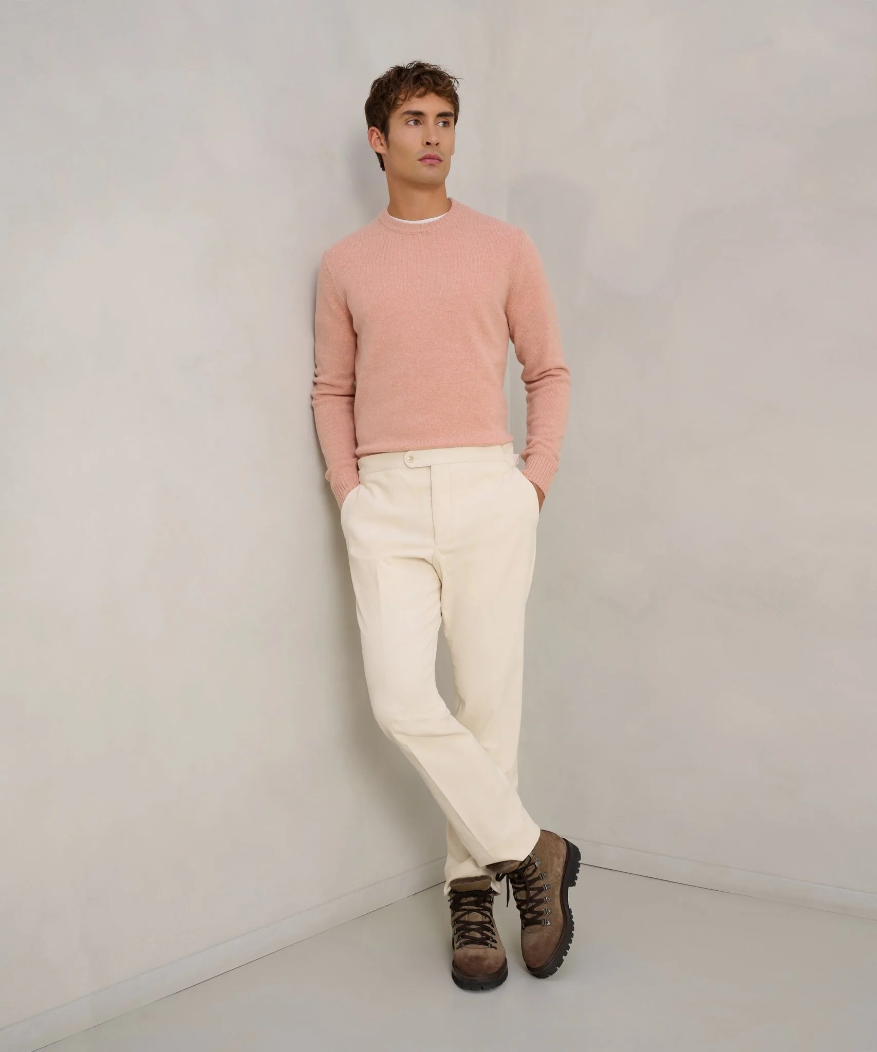 Pantalon katoen corduroy stretch off-white - Image 3