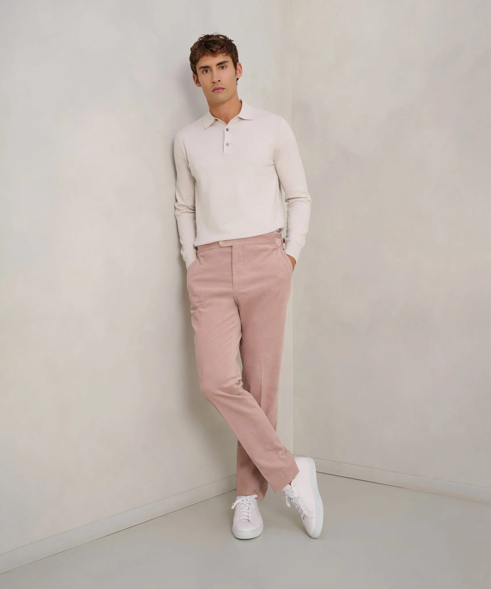 Pantalon katoen corduroy stretch roze - Image 3