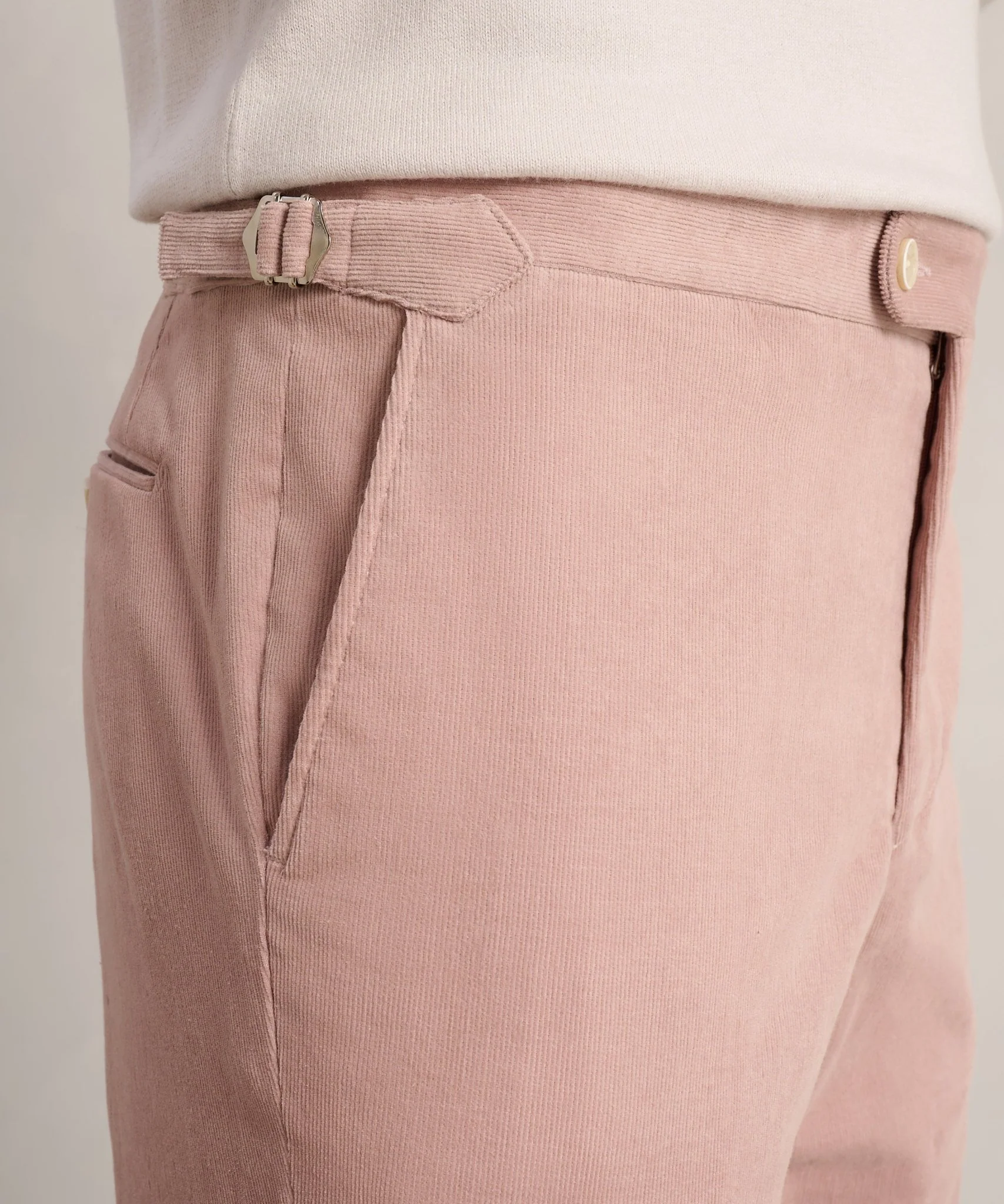 Pantalon katoen corduroy stretch roze - Image 4
