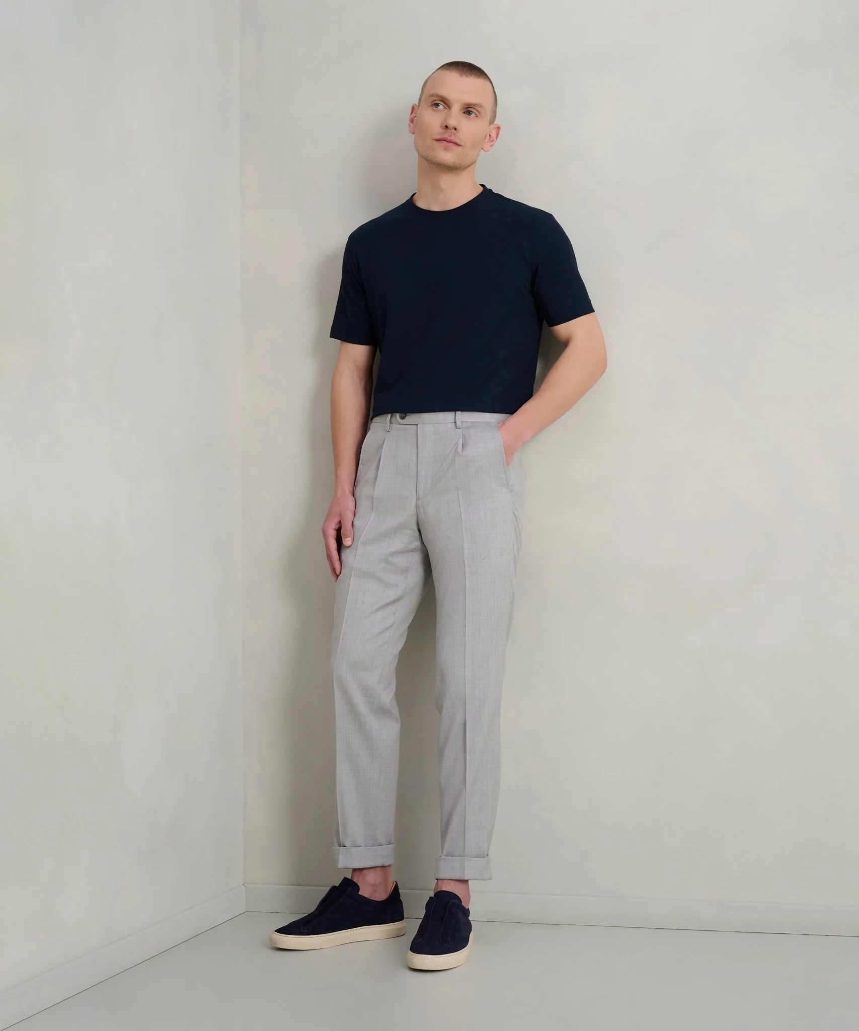 Pantalon super 130's wol lichtgrijs - Image 3