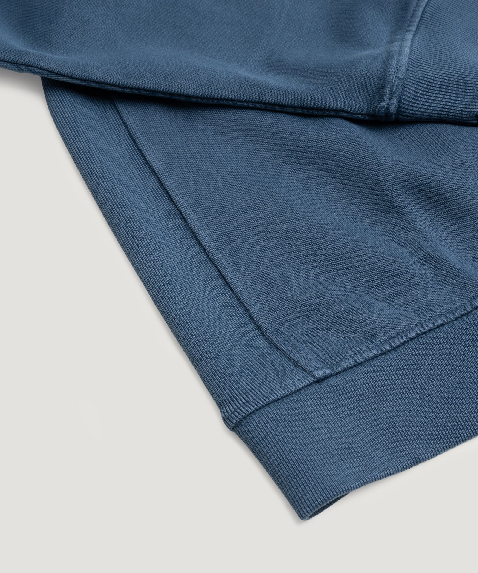 Half-zip trui garment-dyed mercerized katoen blauw - Image 4