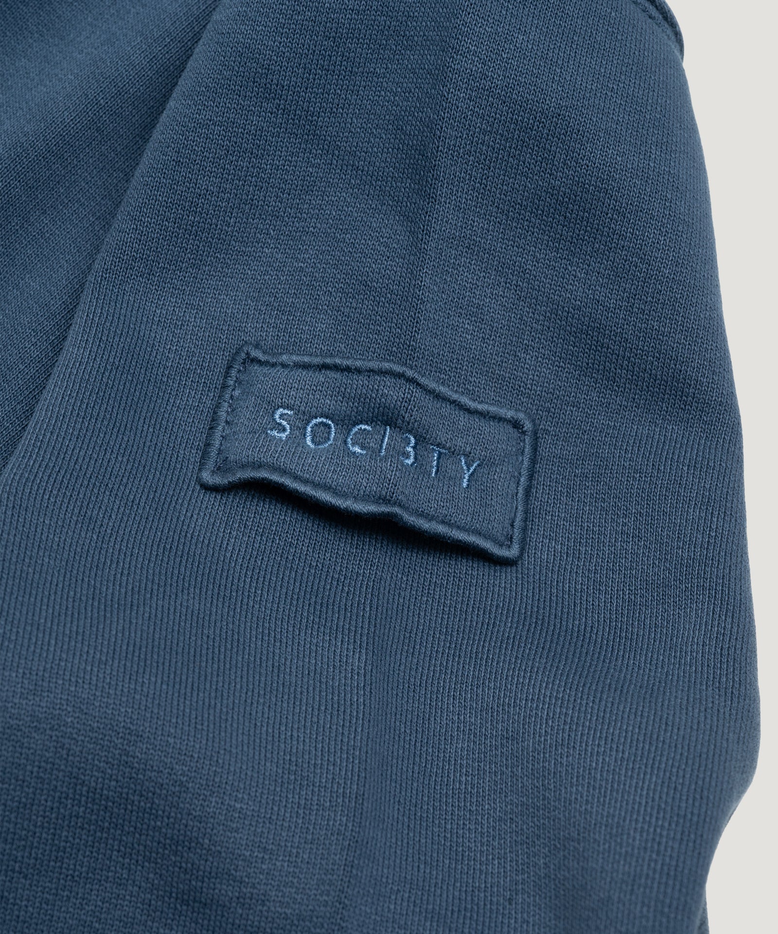 Half-zip trui garment-dyed mercerized katoen blauw - Image 5