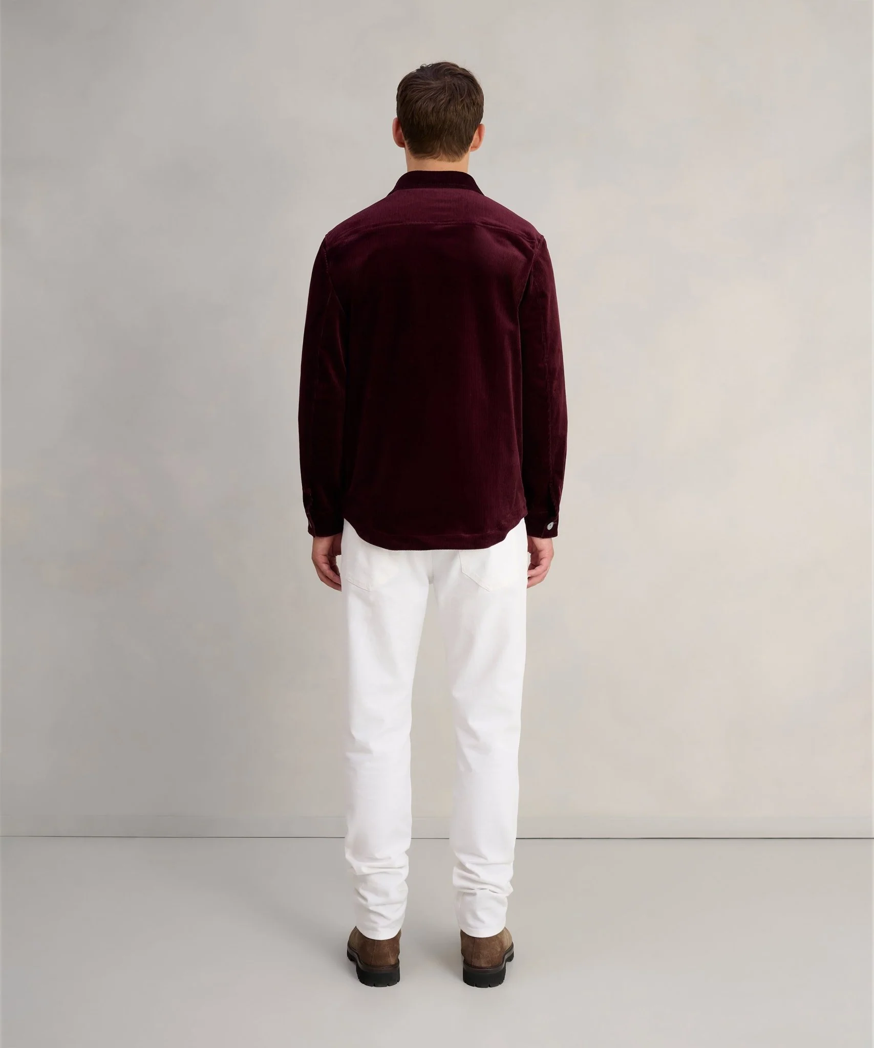 Overshirt katoen ribcord bordeauxrood (woven by Pontoglio) - Image 5