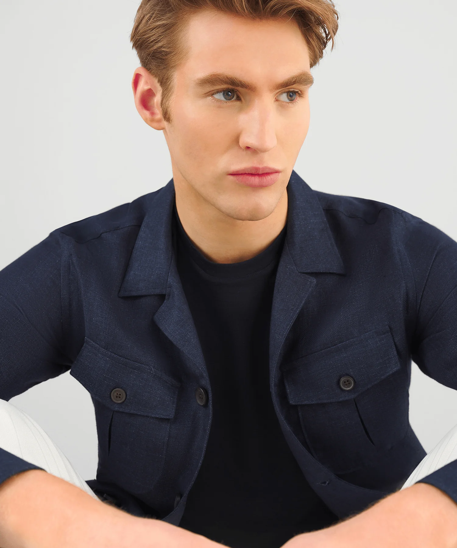 Safari jacket linnen donkerblauw - Image 4