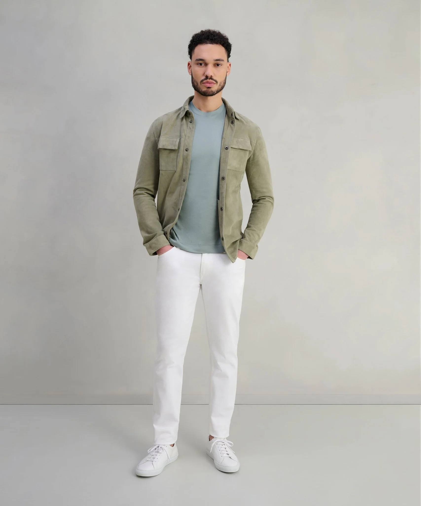 Overshirt suède bamboe groen - Image 2