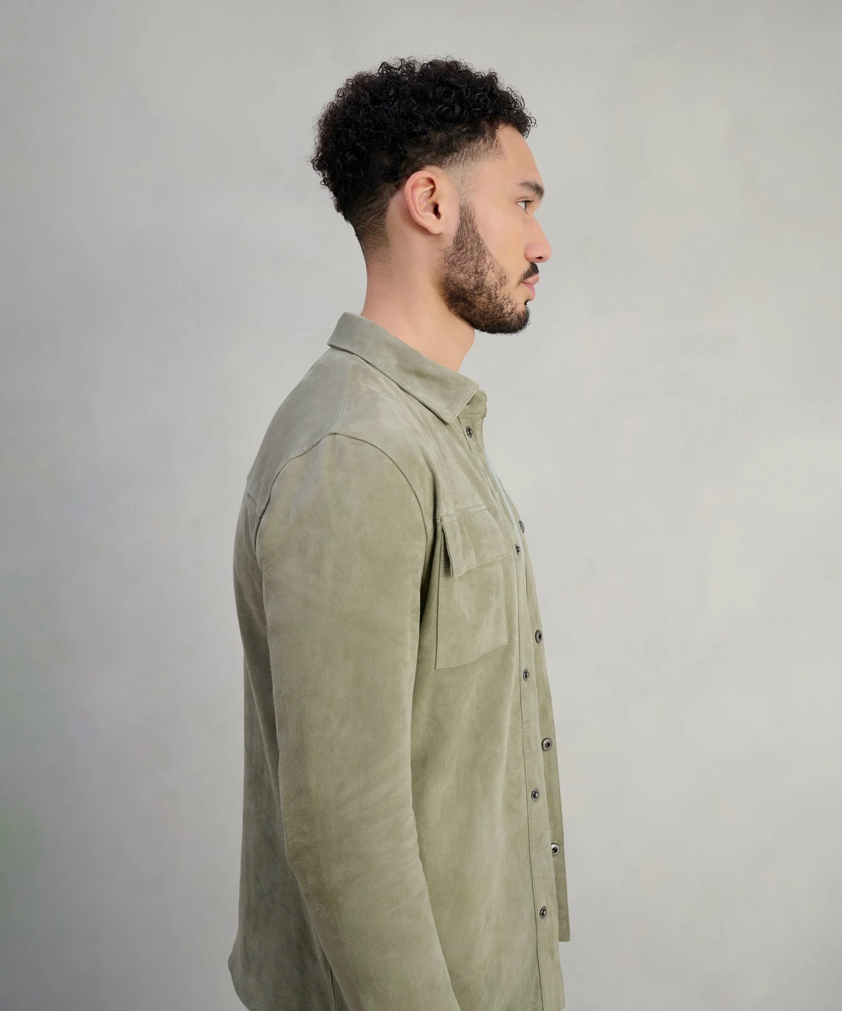 Overshirt suède bamboe groen - Image 4