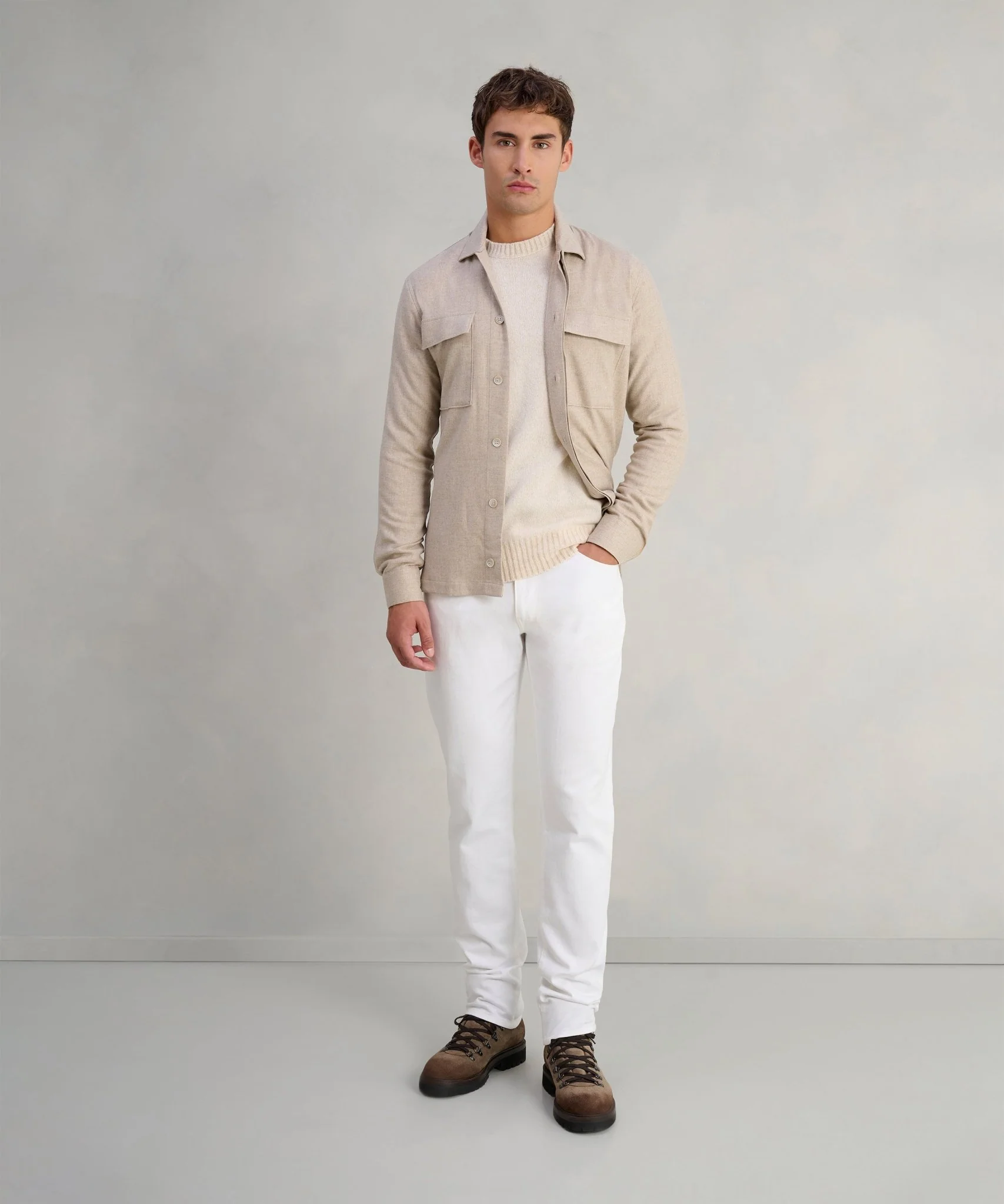 Overshirt wol flanel beige - Image 2
