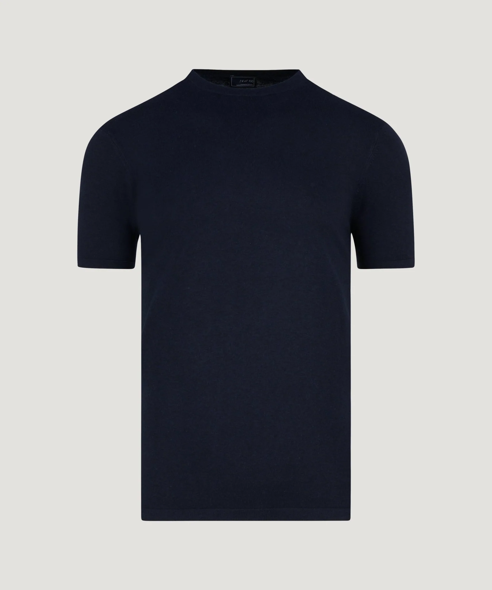 T-shirt katoen/zijde/kasjmier donkerblauw