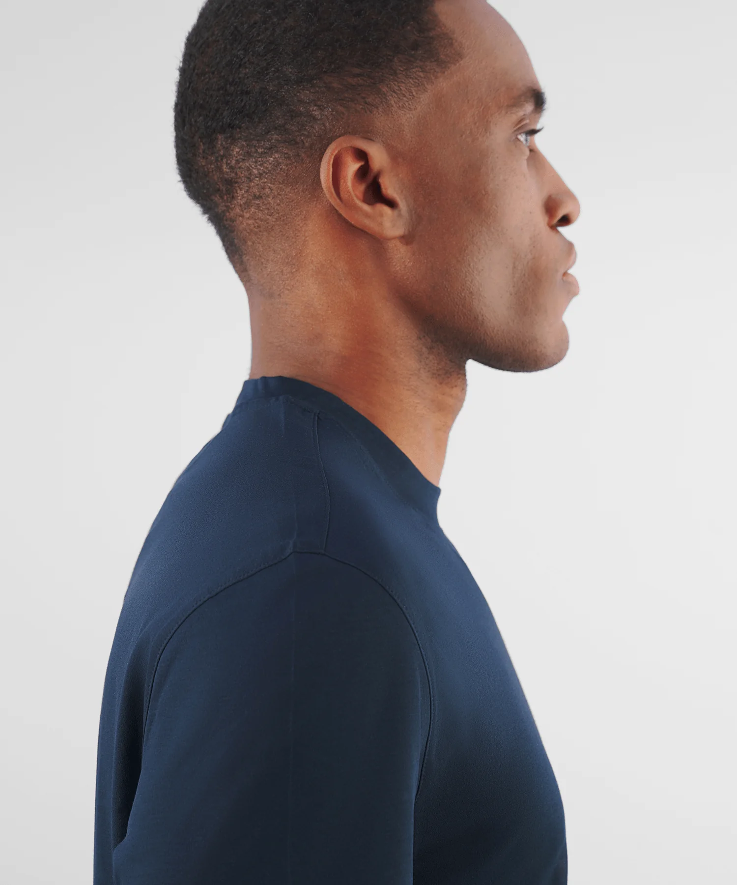 T-shirt mercerized katoen navy - Image 4