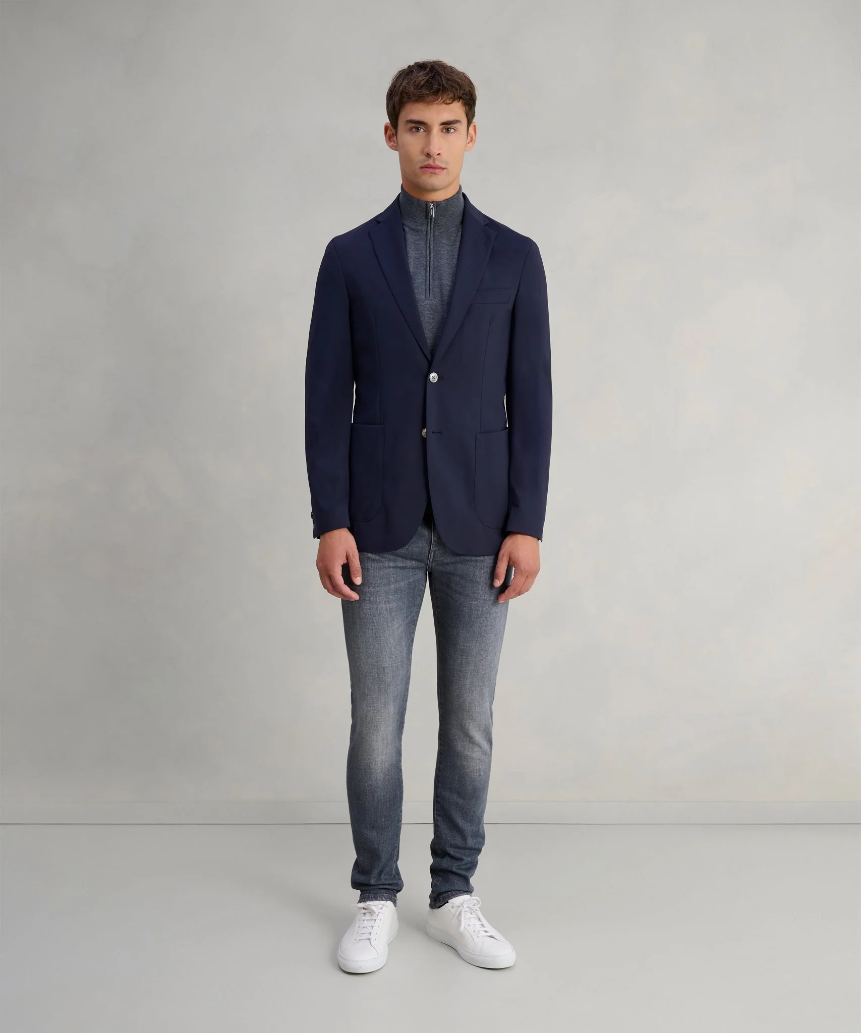 Tech colbert 4-way stretch donkerblauw (woven by Di Fabio) - Image 2