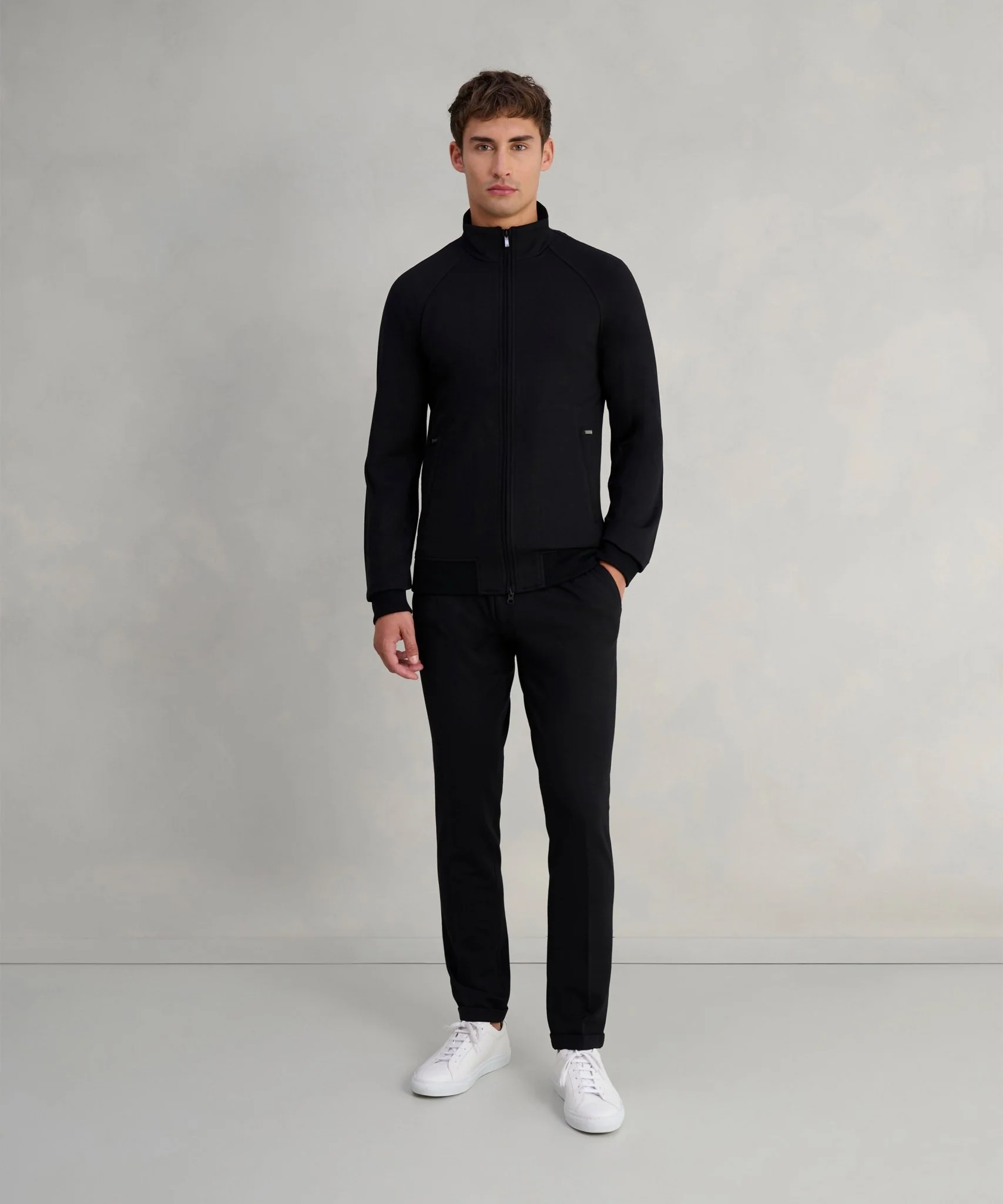 Track jacket viscosemix zwart - Image 2