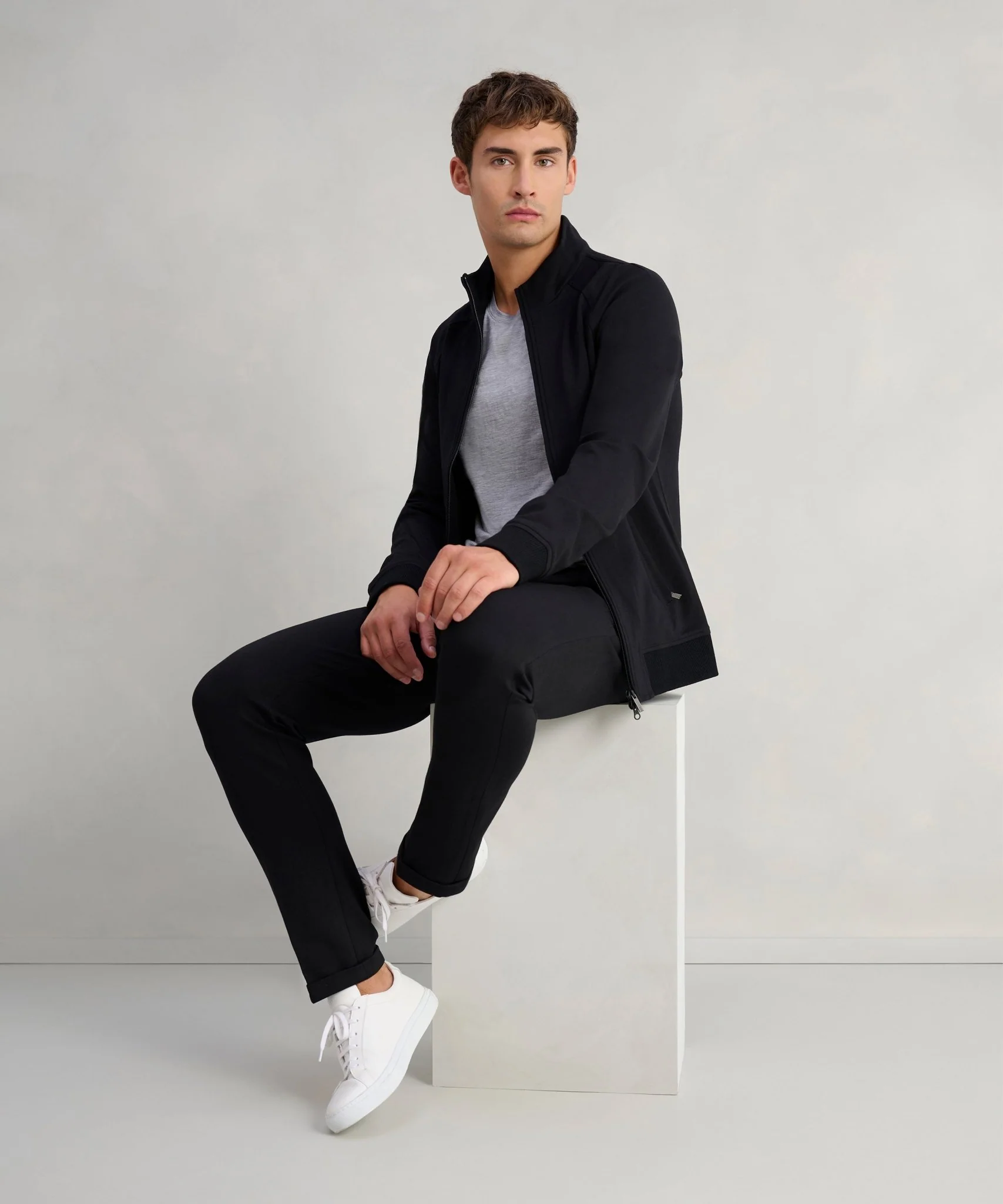 Track jacket viscosemix zwart - Image 3