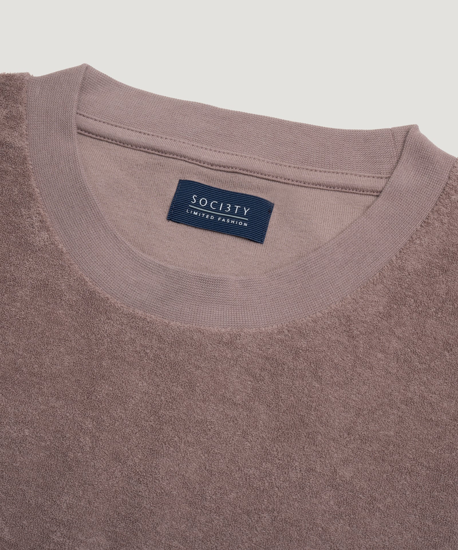 T-shirt katoen French terry bruin - Image 2