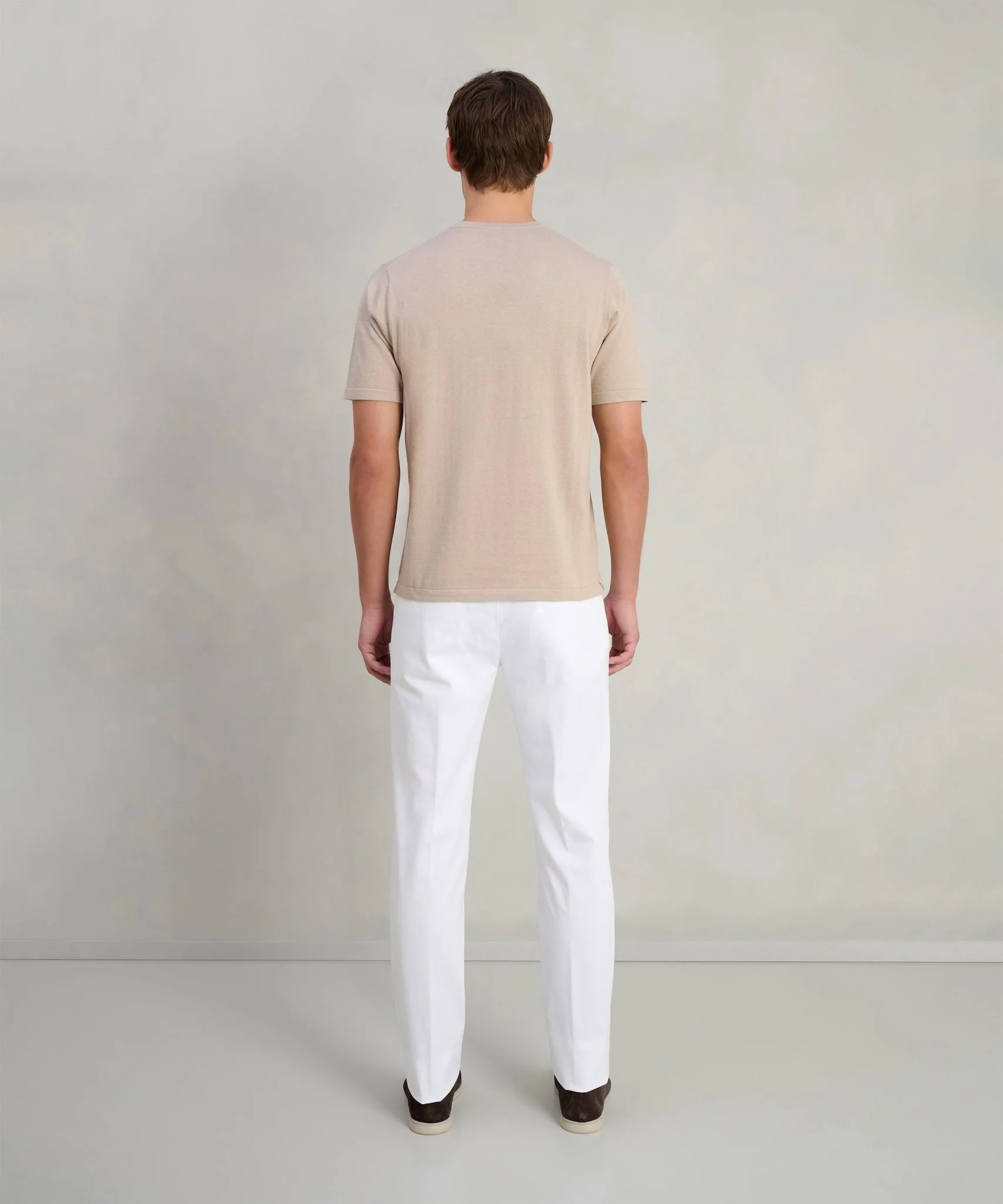 T-shirt katoen/zijde/kasjmier beige - Image 5